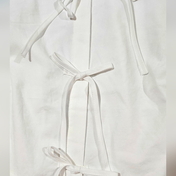 Pretty Garden White Babydoll Puff Sleeves‎ Dress w Pockets Size M NWT - Picture 3 of 12